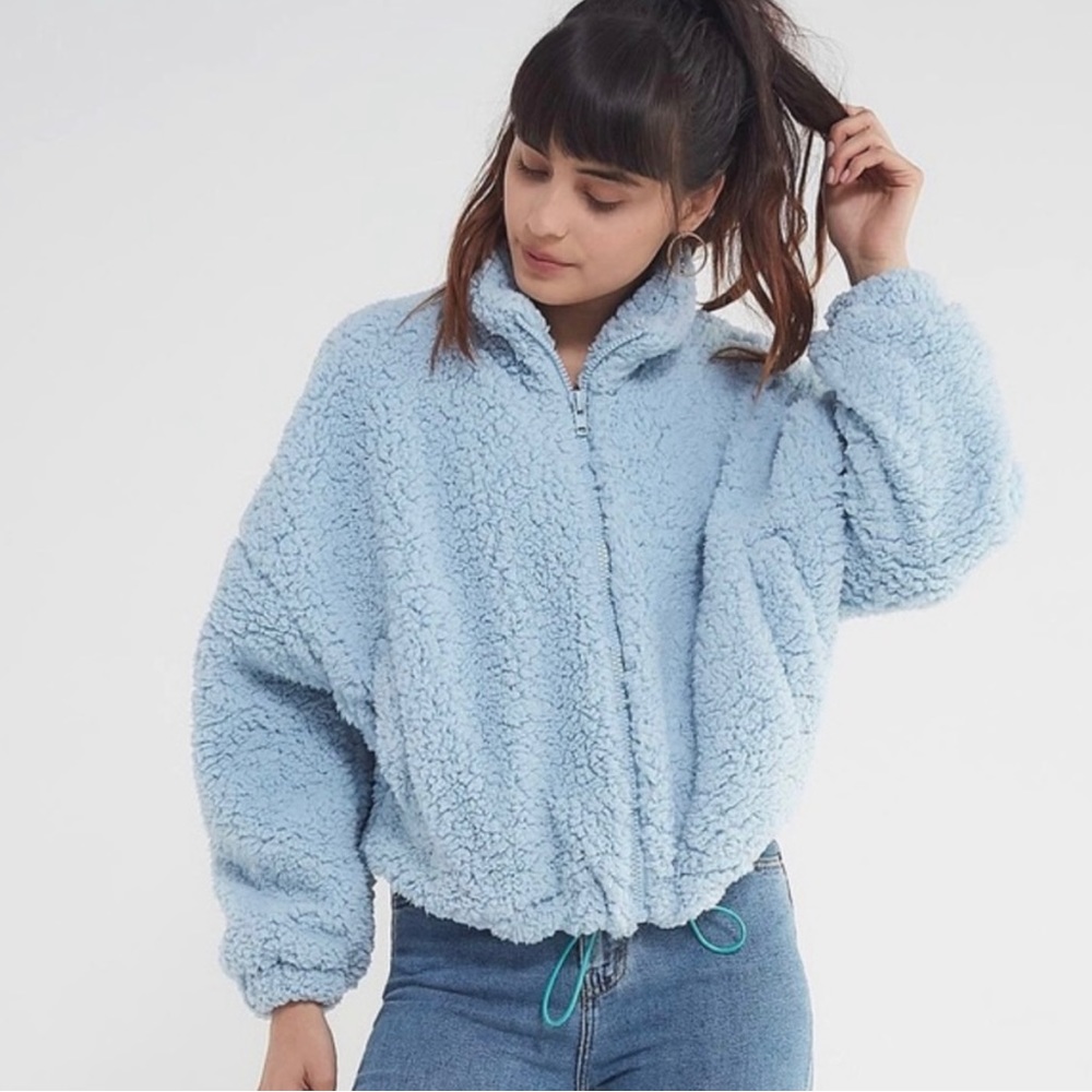 Urban Outfitters Willow Fuzzy Drawstring Teddy Jacket